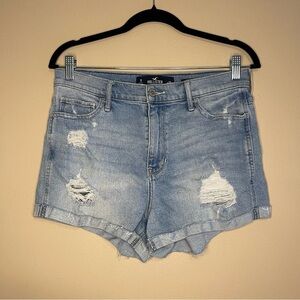 Hollister Blue Jean Shorts Distressed Style